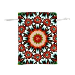 Kaleidoscope Floral Pattern Rosette Lightweight Drawstring Pouch (m) by Jancukart