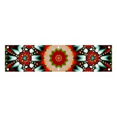 Kaleidoscope Floral Pattern Rosette Banner And Sign 4  X 1  by Jancukart