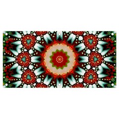 Kaleidoscope Floral Pattern Rosette Banner And Sign 4  X 2 