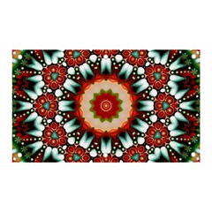 Kaleidoscope Floral Pattern Rosette Banner And Sign 5  X 3  by Jancukart