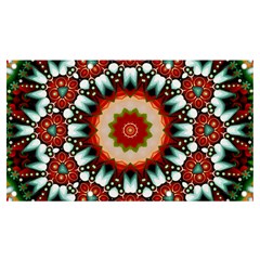 Kaleidoscope Floral Pattern Rosette Banner And Sign 7  X 4  by Jancukart