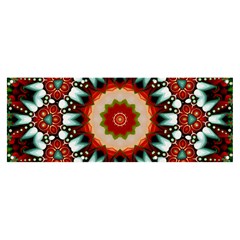 Kaleidoscope Floral Pattern Rosette Banner And Sign 8  X 3  by Jancukart