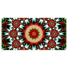 Kaleidoscope Floral Pattern Rosette Banner And Sign 8  X 4  by Jancukart