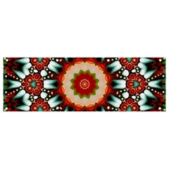 Kaleidoscope Floral Pattern Rosette Banner And Sign 9  X 3  by Jancukart