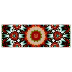 Kaleidoscope Floral Pattern Rosette Banner And Sign 12  X 4  by Jancukart