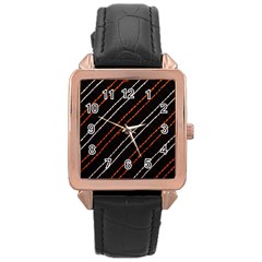 Art Pattern Design Artwork Rose Gold Leather Watch 