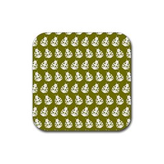 Ladybug Vector Geometric Tile Pattern Rubber Coaster (square) by GardenOfOphir