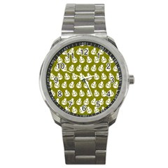 Ladybug Vector Geometric Tile Pattern Sport Metal Watch by GardenOfOphir