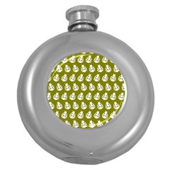 Ladybug Vector Geometric Tile Pattern Round Hip Flask (5 Oz) by GardenOfOphir