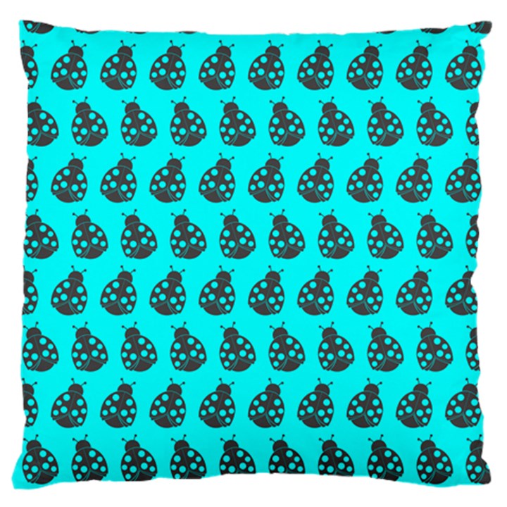 Ladybug Vector Geometric Tile Pattern Standard Premium Plush Fleece Cushion Case (One Side)