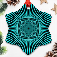 Illusion Geometric Background Snowflake Ornament (two Sides)