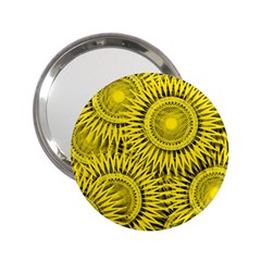 Abstract Sun Pattern Yellow Background 2 25  Handbag Mirrors