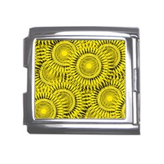 Abstract Sun Pattern Yellow Background Mega Link Italian Charm (18mm) by Jancukart