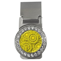 Abstract Sun Pattern Yellow Background Money Clips (cz) 