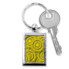 Abstract Sun Pattern Yellow Background Key Chain (rectangle)