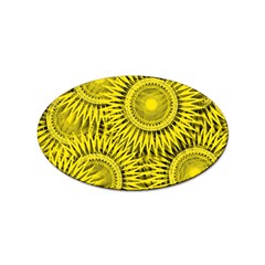 Abstract Sun Pattern Yellow Background Sticker Oval (10 Pack)