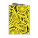 Abstract Sun Pattern Yellow Background Mini Greeting Card Right