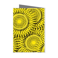 Abstract Sun Pattern Yellow Background Mini Greeting Cards (pkg Of 8) by Jancukart