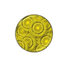 Abstract Sun Pattern Yellow Background Hat Clip Ball Marker (10 Pack)