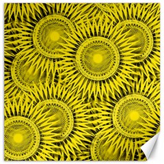 Abstract Sun Pattern Yellow Background Canvas 12  X 12 