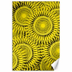 Abstract Sun Pattern Yellow Background Canvas 12  X 18  by Jancukart