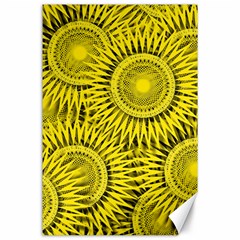 Abstract Sun Pattern Yellow Background Canvas 24  X 36  by Jancukart