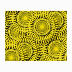 Abstract Sun Pattern Yellow Background Small Glasses Cloth (2 Sides)