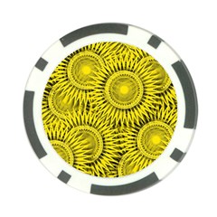 Abstract Sun Pattern Yellow Background Poker Chip Card Guard