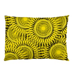 Abstract Sun Pattern Yellow Background Pillow Case