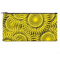 Abstract Sun Pattern Yellow Background Pencil Case