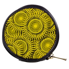 Abstract Sun Pattern Yellow Background Mini Makeup Bag