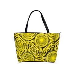 Abstract Sun Pattern Yellow Background Classic Shoulder Handbag