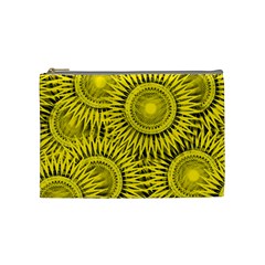 Abstract Sun Pattern Yellow Background Cosmetic Bag (medium)