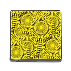 Abstract Sun Pattern Yellow Background Memory Card Reader (square 5 Slot)