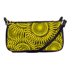 Abstract Sun Pattern Yellow Background Shoulder Clutch Bag