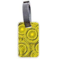 Abstract Sun Pattern Yellow Background Luggage Tag (two Sides)