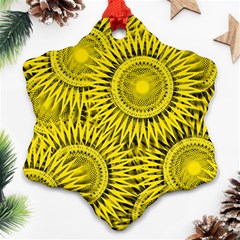 Abstract Sun Pattern Yellow Background Ornament (snowflake)