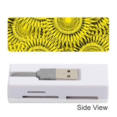 Abstract Sun Pattern Yellow Background Memory Card Reader (stick)