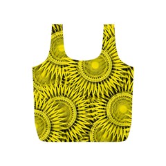 Abstract Sun Pattern Yellow Background Full Print Recycle Bag (s)