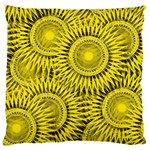 Abstract Sun Pattern Yellow Background Large Premium Plush Fleece Cushion Case (Two Sides) Front