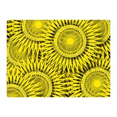 Abstract Sun Pattern Yellow Background Two Sides Premium Plush Fleece Blanket (mini) by Jancukart