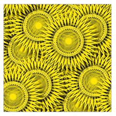 Abstract Sun Pattern Yellow Background Square Satin Scarf (36  X 36 )