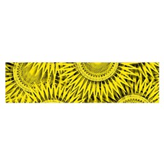 Abstract Sun Pattern Yellow Background Oblong Satin Scarf (16  X 60 )