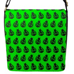 Ladybug Vector Geometric Tile Pattern Flap Closure Messenger Bag (s) by GardenOfOphir