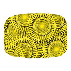 Abstract Sun Pattern Yellow Background Mini Square Pill Box