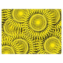 Abstract Sun Pattern Yellow Background Two Sides Premium Plush Fleece Blanket (extra Small)