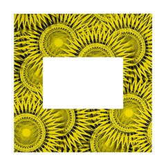 Abstract Sun Pattern Yellow Background White Box Photo Frame 4  X 6 