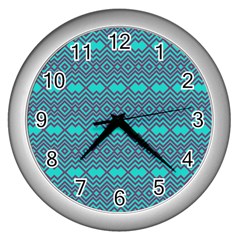 Chevron Zigzag Pattern Wall Clock (silver)