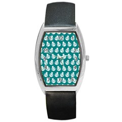 Ladybug Vector Geometric Tile Pattern Barrel Style Metal Watch by GardenOfOphir