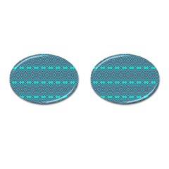 Chevron Zigzag Pattern Cufflinks (oval)